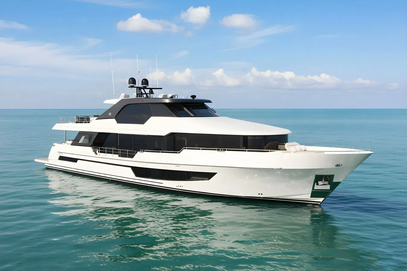 La La La yacht, a 106 ft Ocean Alexander luxury superyacht underway, 32.31 meters, built in 2023.