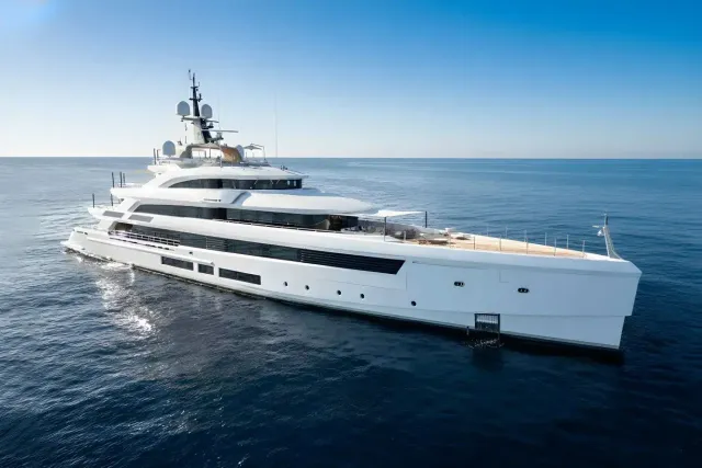 Lady A yacht, a 219 ft Benetti luxury superyacht underway, 67 meters, built in 2024.