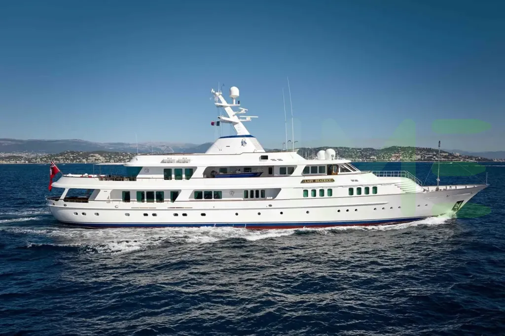 White Lady Beatrice yacht - 2026 guide with the owner of the world's 596th largest yacht, the 88th largest yacht built by superyacht builder Feadship, based in Netherlands.
