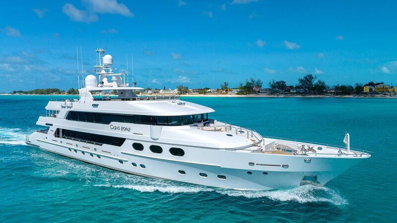 Lady Elaine yacht, a 163 ft Christensen luxury superyacht underway, 49.68 meters, built in 2008, 2018.