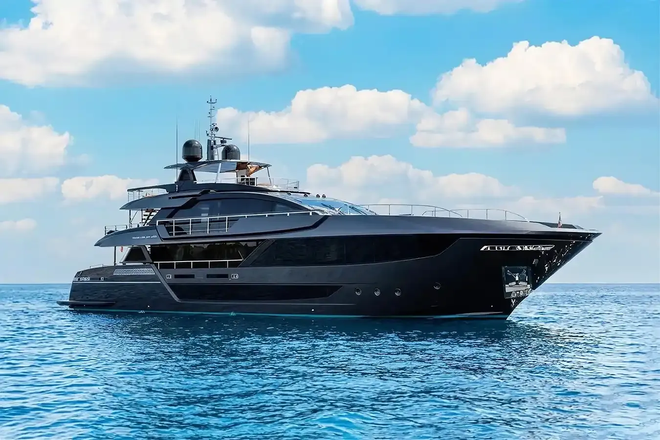 Lady First yacht, a 131 ft Riva luxury superyacht underway, 40 meters, built in 2023.