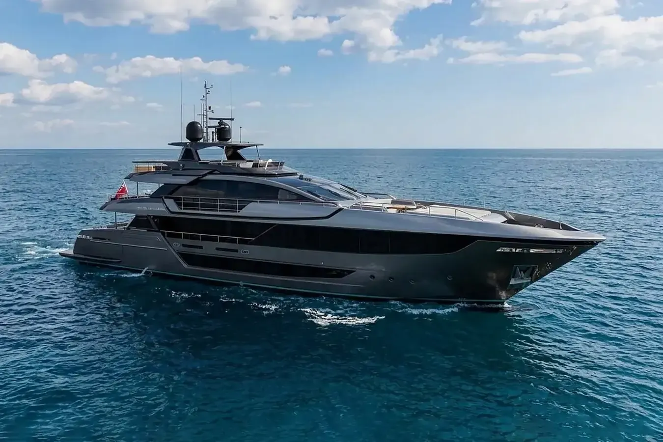 Lady First yacht, a 131 ft Riva luxury superyacht underway, 40 meters, built in 2023.