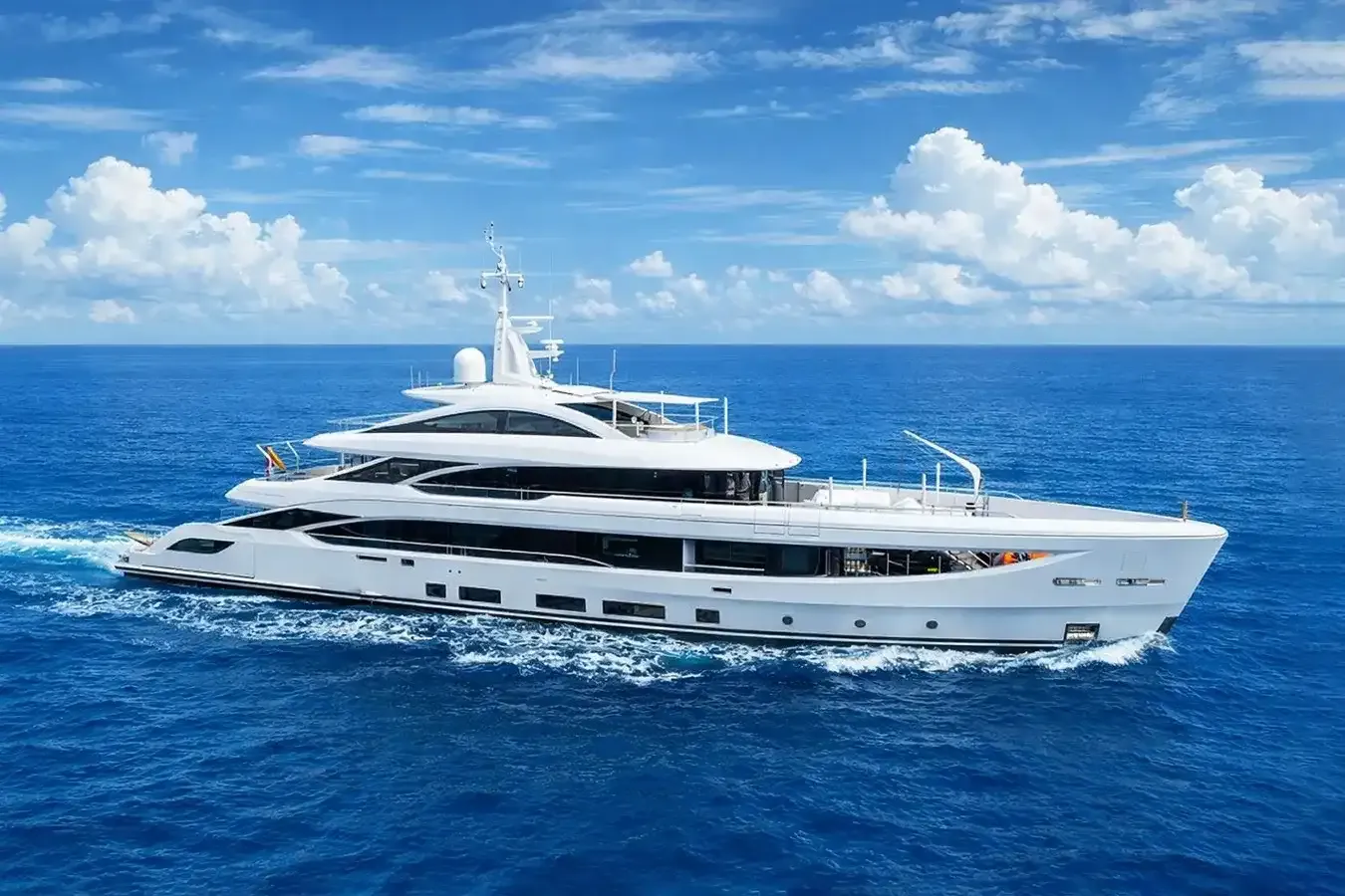 Lady I yacht, a 163 ft Benetti luxury superyacht underway, 49.9 meters, built in 2023.