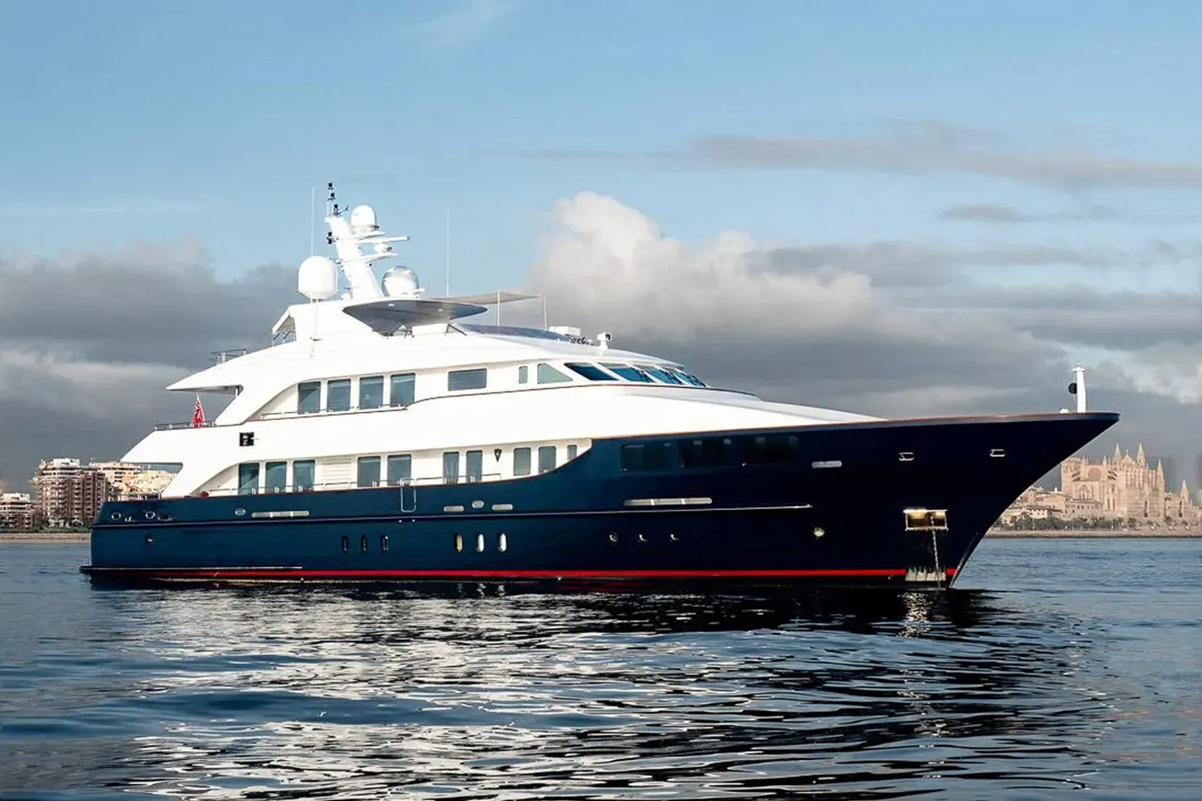 Lady Lucy yacht, a 130 ft Heesen luxury superyacht underway, 39.8 meters, built in 2001, 2022.