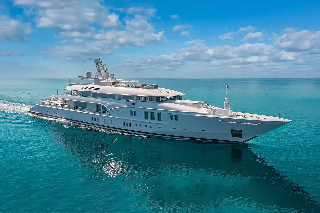 Lady Vera yacht, a 241 ft Nobiskrug luxury superyacht underway, 73.5 meters, built in 2011, 2023.