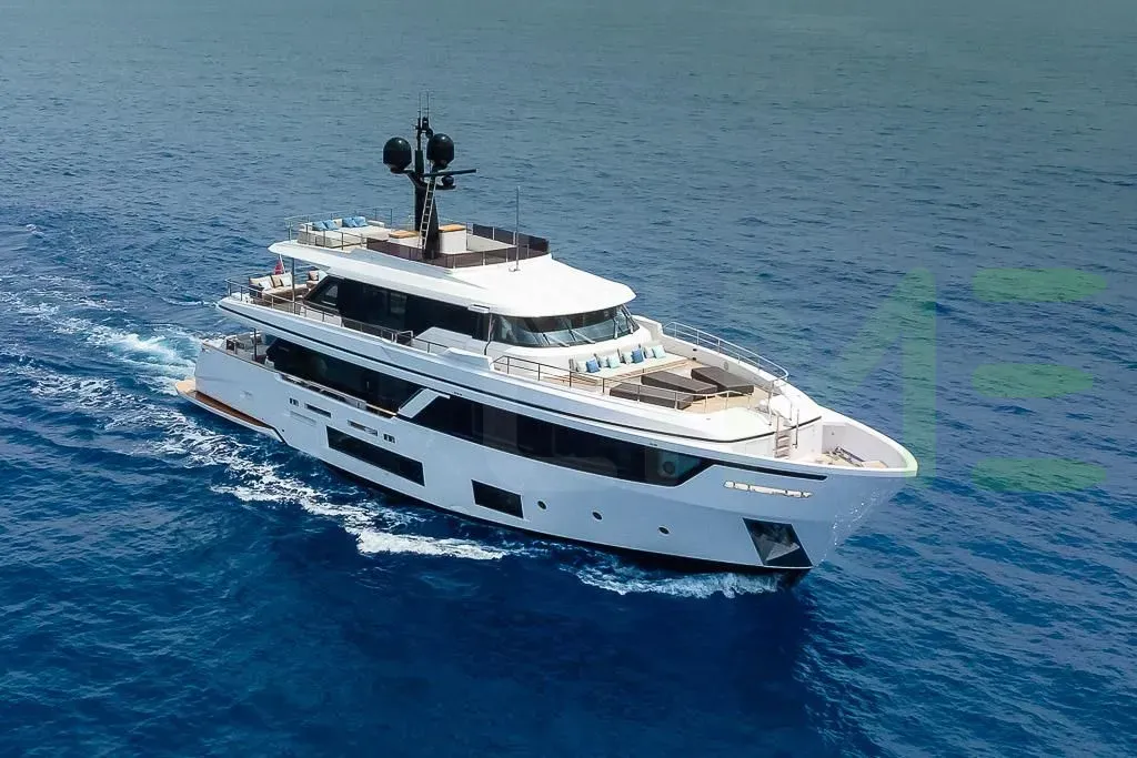 White Lavan yacht for sale and price, showing the details and features of the interior and exterior available for purchase from LIME Yachts and Brokerage located in Fort Lauderdale Florida.