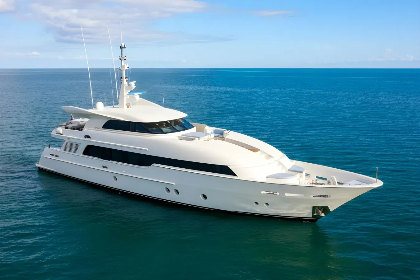Legacy Explorer yacht, a 114 ft Warren Yachts luxury superyacht underway, 34.96 meters, built in 2003, 2023.