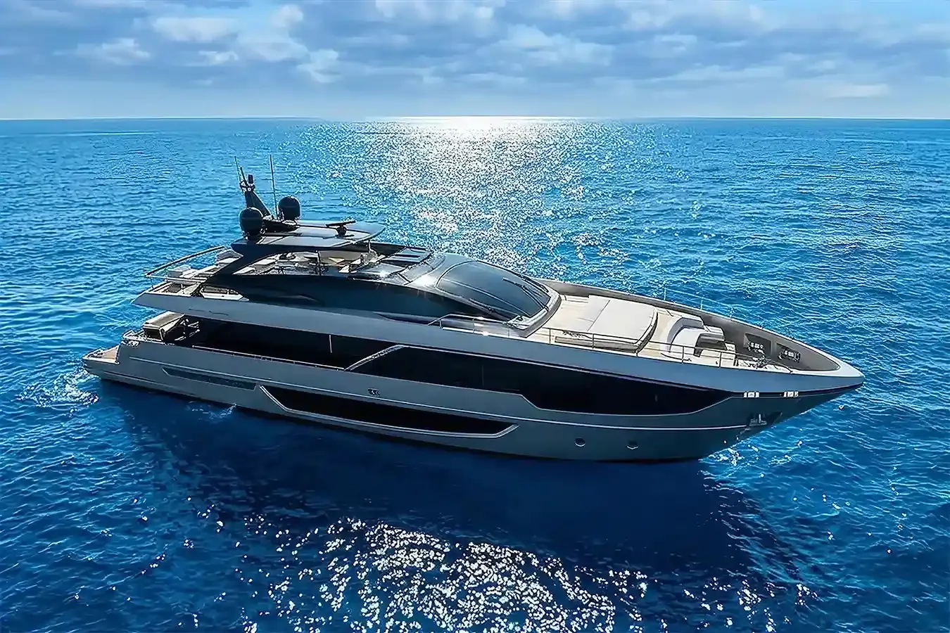 Lemon Not Lime yacht, a 99 ft Riva luxury superyacht underway, 30.26 meters, built in 2024.