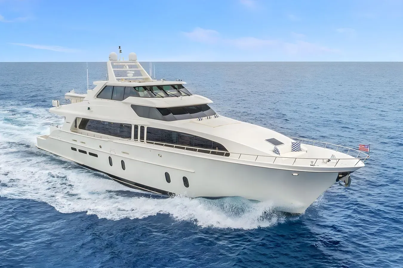Lemonade yacht, a 99 ft Cheoy Lee luxury superyacht underway, 30.43 meters, built in 2007, 2018.