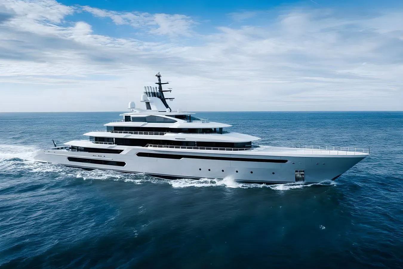 Leviathan yacht, a 364 ft Oceanco luxury superyacht underway, 111 meters, built in 2025.
