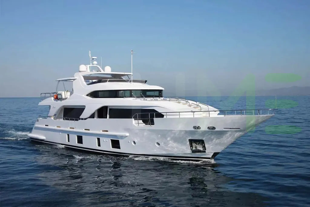 White Liberty Call yacht for sale and price, showing the details and features of the interior and exterior available for purchase from LIME Yachts and Brokerage located in Fort Lauderdale Florida.