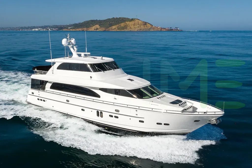White Liberty yacht for sale and price, showing the details and features of the interior and exterior available for purchase from LIME Yachts and Brokerage located in Fort Lauderdale Florida.