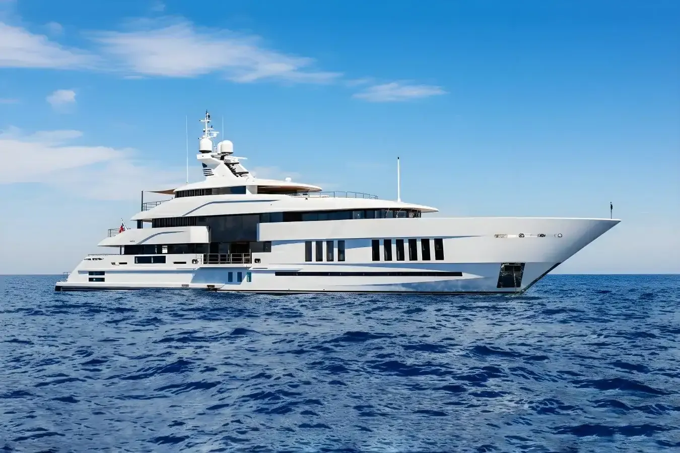 Life Saga yacht, a 214 ft Admiral luxury superyacht underway, 65.26 meters, built in 2019, 2025.