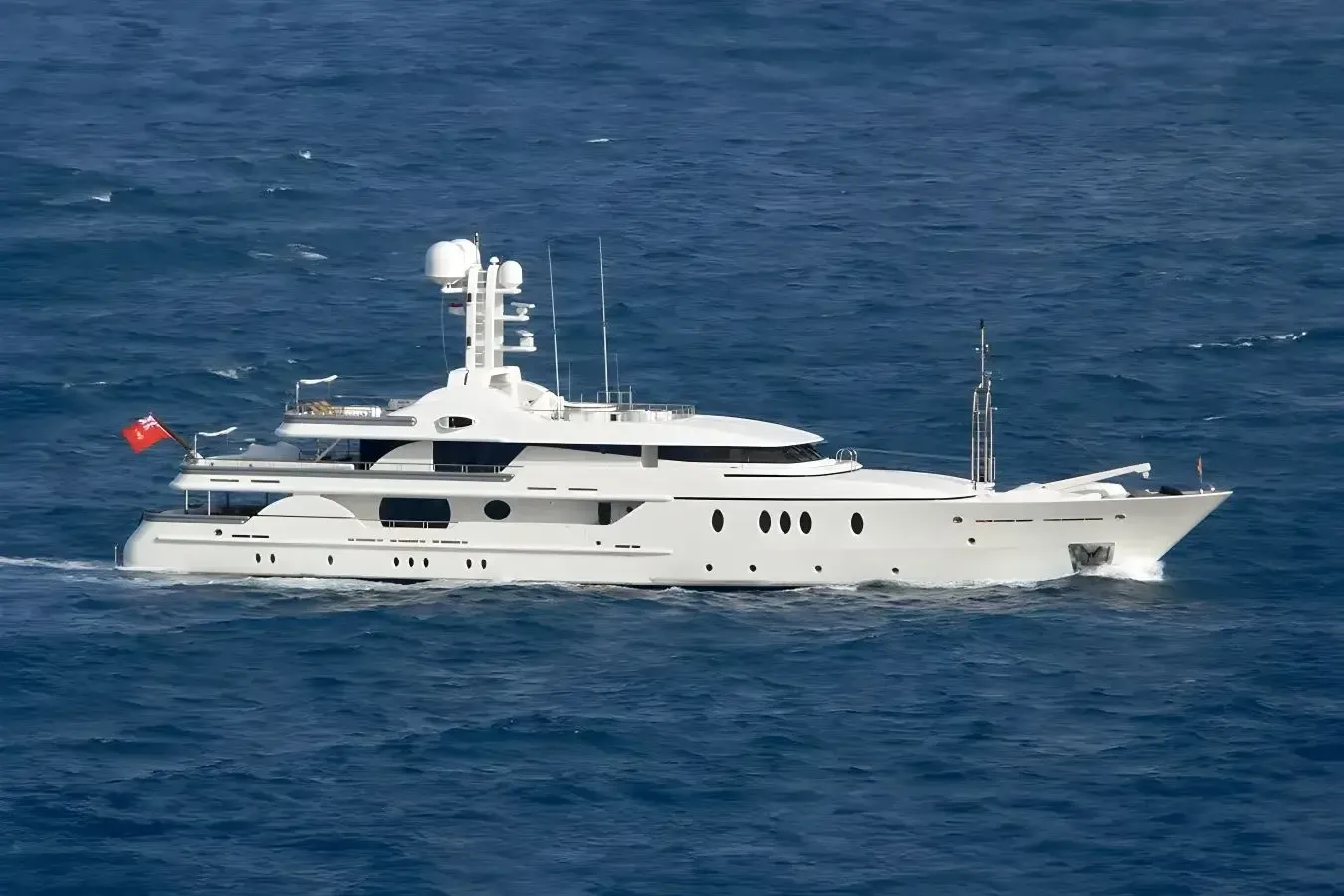 Lightning yacht, a 170 ft Amels luxury superyacht underway, 52 meters, built in 2004.