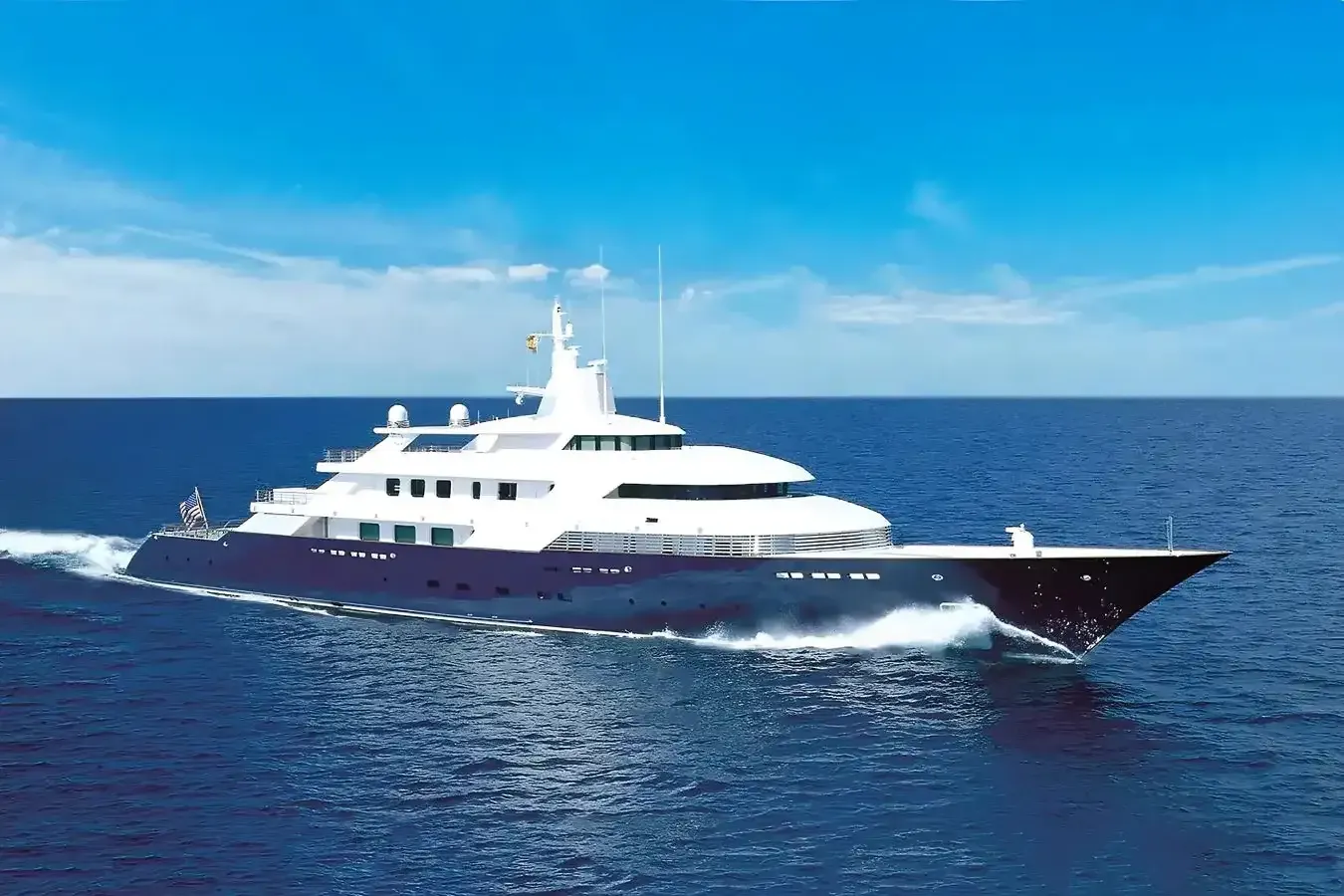 Limitless yacht, a 315 ft Lürssen luxury superyacht underway, 96.25 meters, built in 1997, 2022.