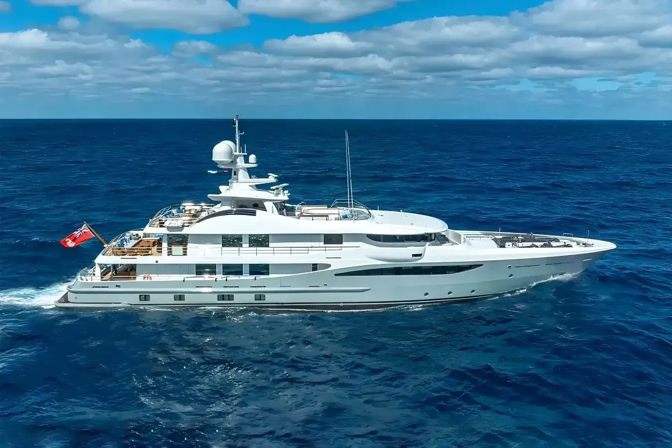 Lind yacht, a 171 ft Amels luxury superyacht underway, 52.3 meters, built in 2010, 2020.