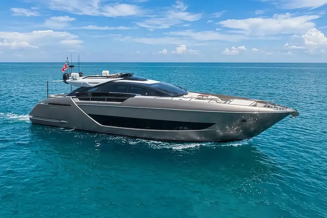 Lisolo yacht, a 88 ft Riva luxury superyacht underway, 26.92 meters, built in 2022.