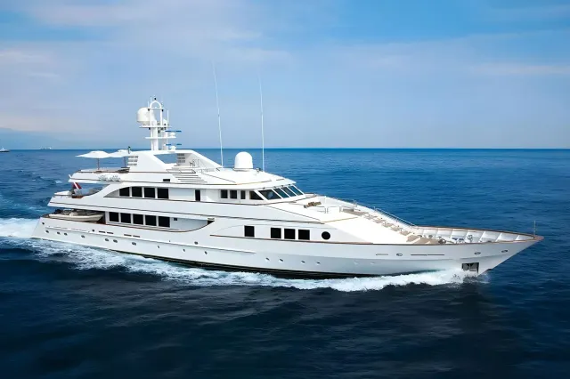 Loretta yacht, a 141 ft Feadship luxury superyacht underway, 43 meters, built in 1993, 2011.