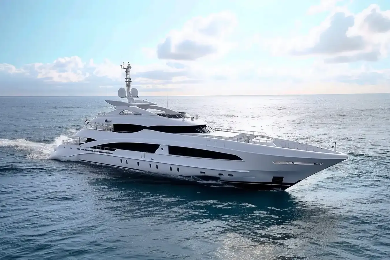 L'Oursin yacht, a 163 ft Heesen luxury superyacht underway, 49.8 meters, built in 2018.