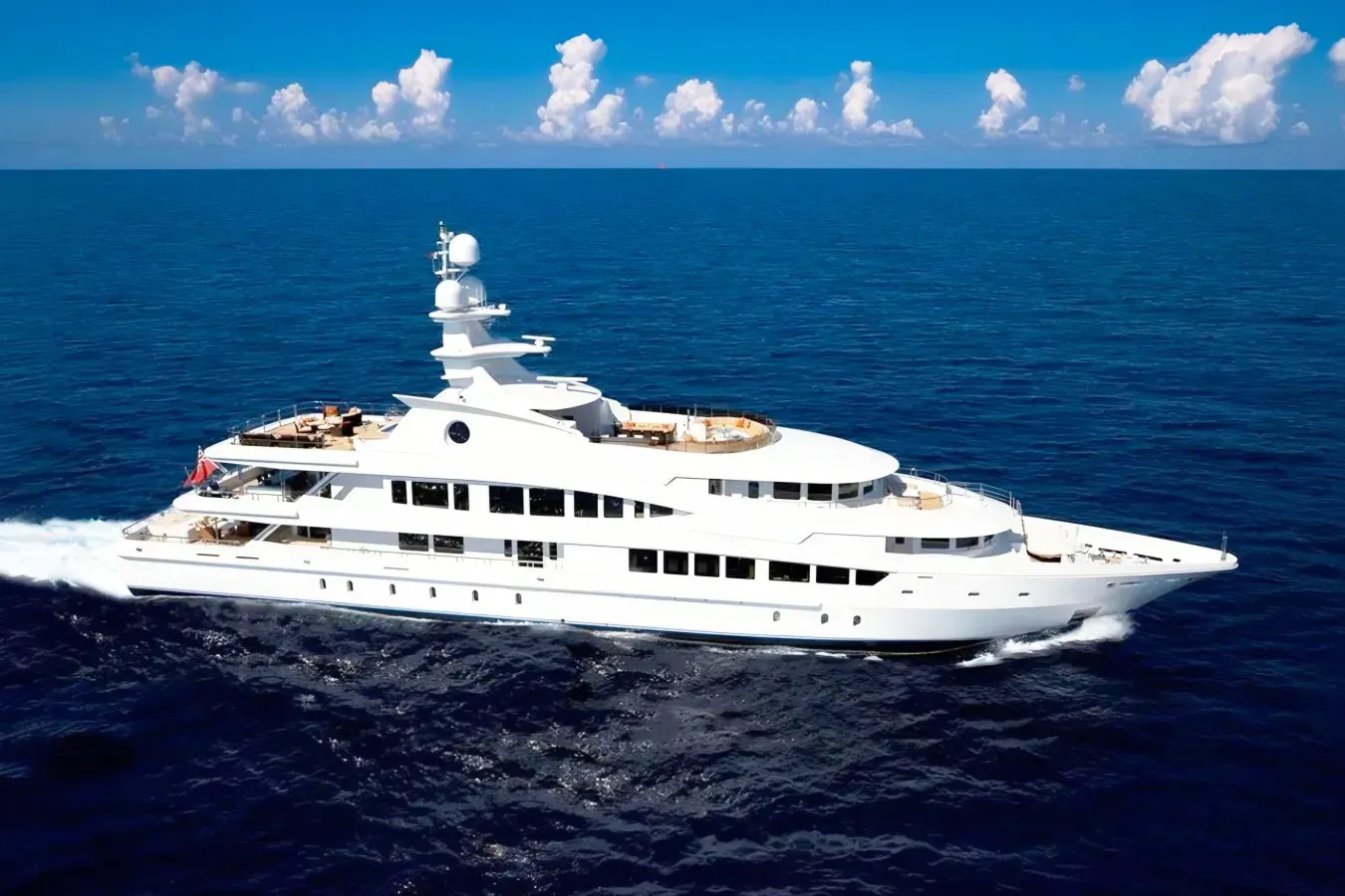 Lucky Lady yacht, a 205 ft Oceanco luxury superyacht underway, 62.6 meters, built in 2002, 2025.