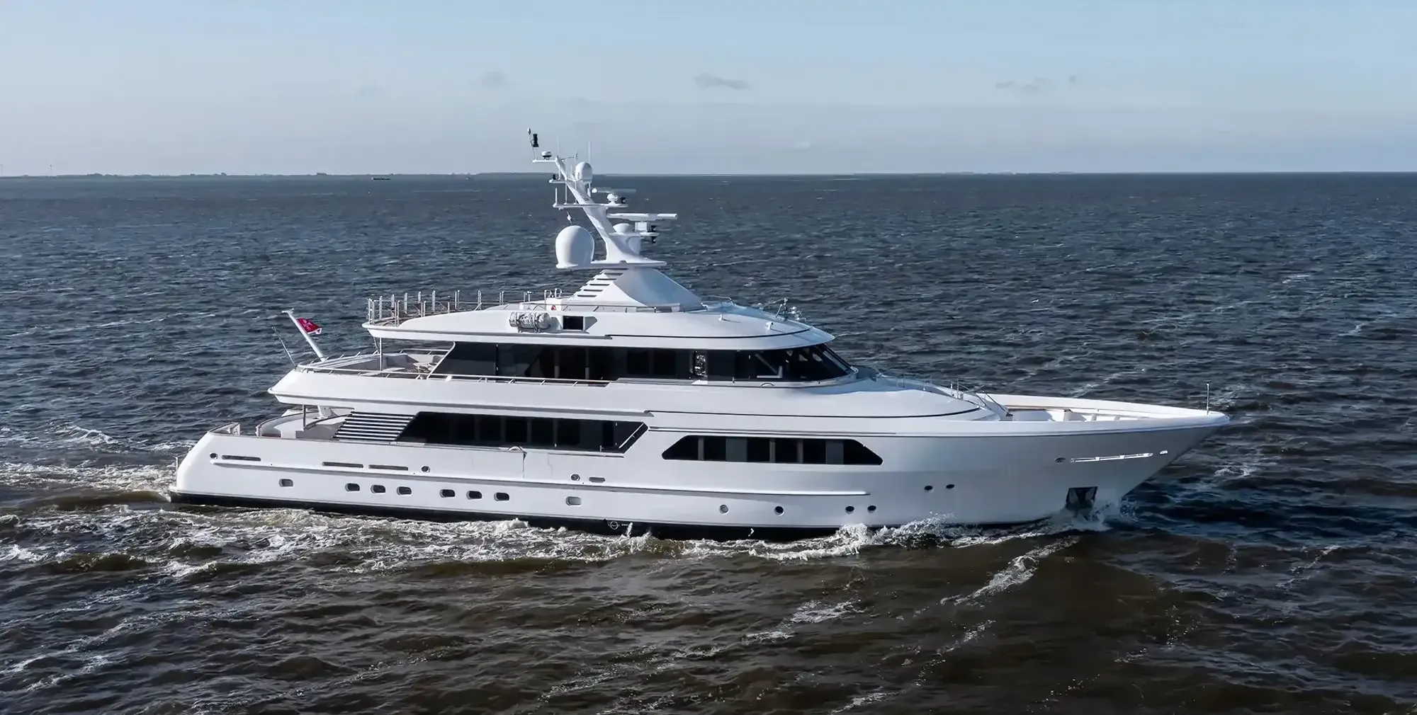 Lucky Us yacht, a 136 ft Feadship luxury superyacht underway, 41.55 meters, built in 2003, 2020.