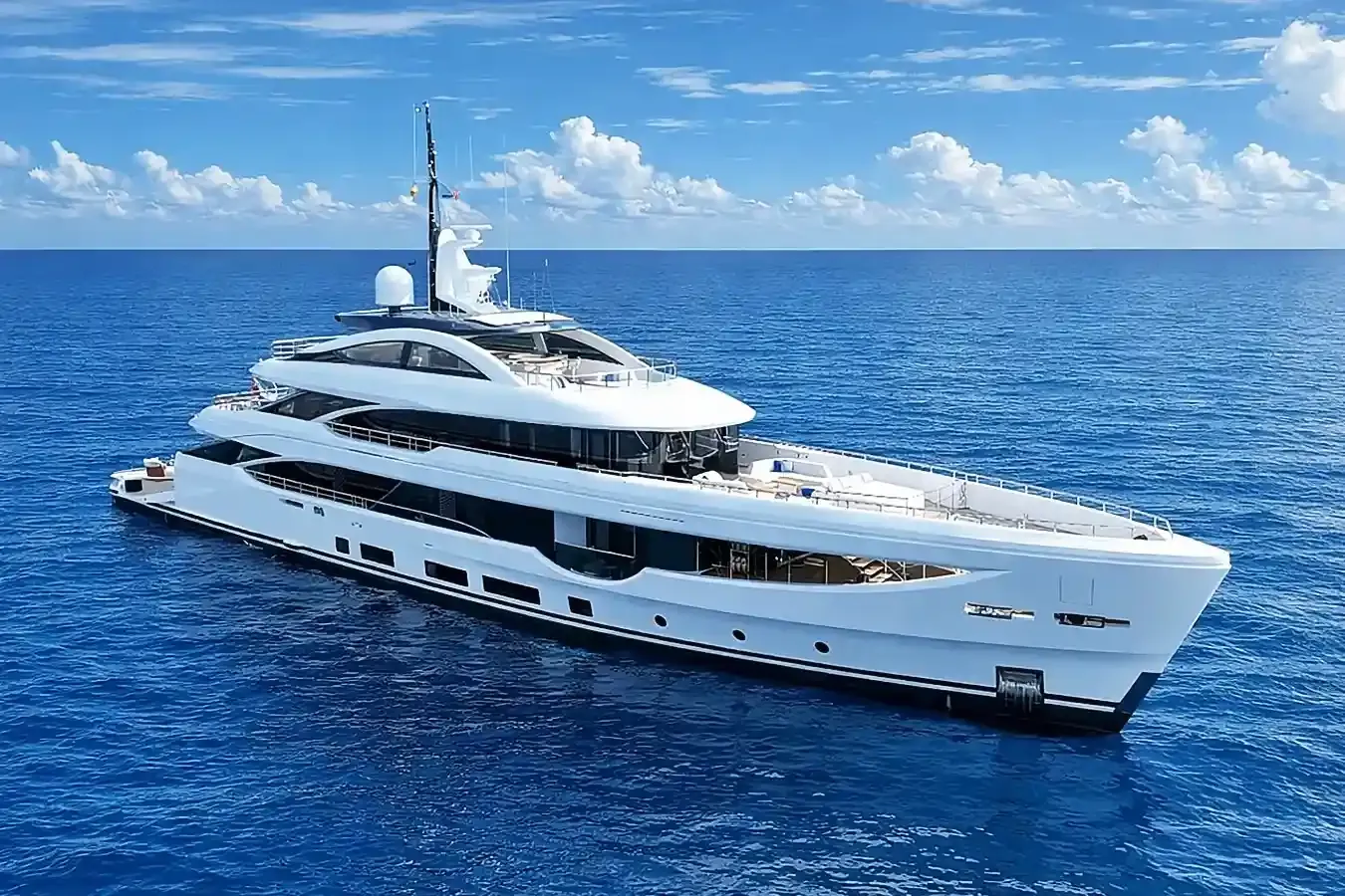 Lumiere yacht, a 163 ft Benetti luxury superyacht underway, 49.9 meters, built in 2023.