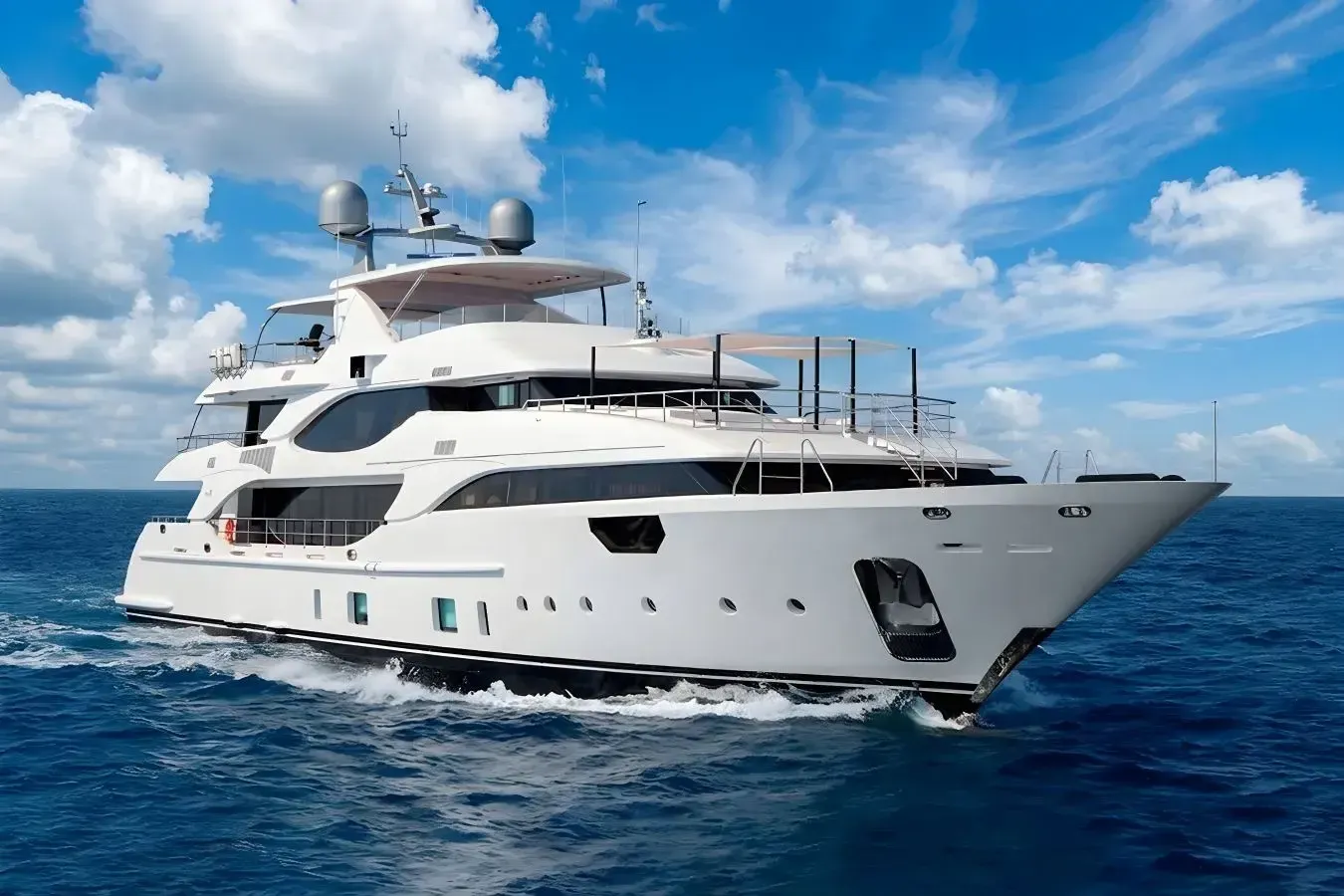 Luna yacht, a 137 ft Benetti Yachts luxury superyacht underway, 41.94 meters, built in 2013.