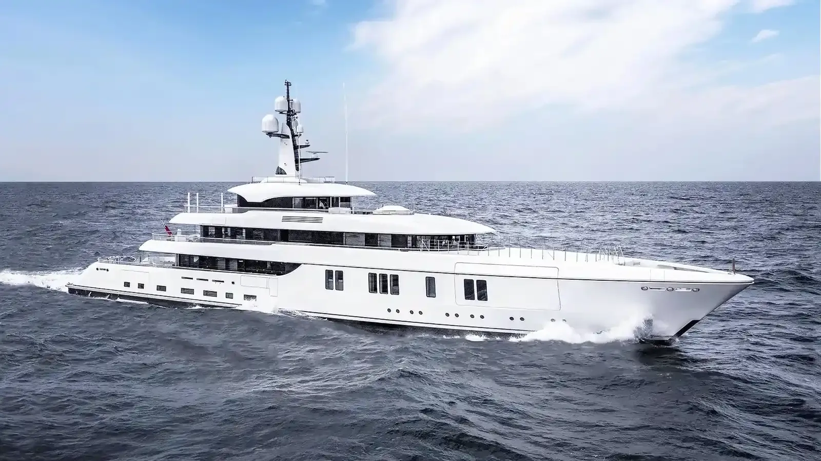 Lunasea yacht, a 239 ft Feadship luxury superyacht underway, 73 meters, built in 2017.