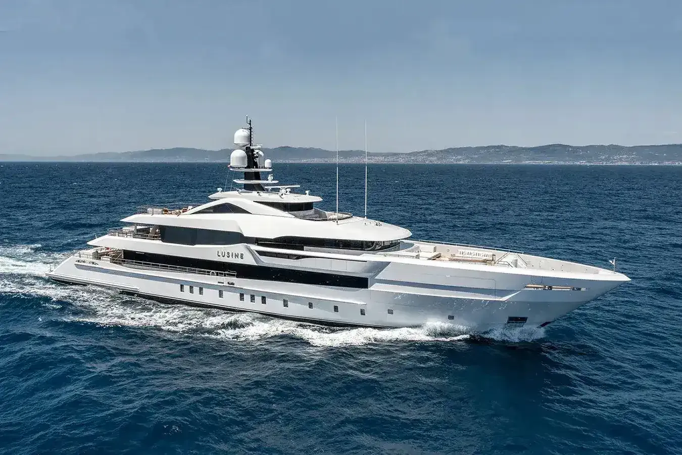 Lusine yacht, a 198 ft Heesen luxury superyacht underway, 60.4 meters, built in 2022.