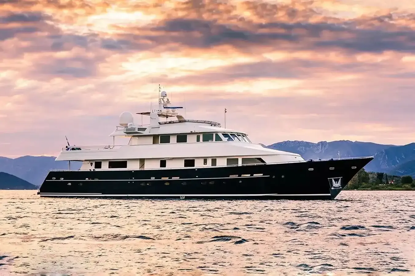 Magix yacht, a 124 ft Heesen luxury superyacht underway, 37.79 meters, built in 1992, 2012.