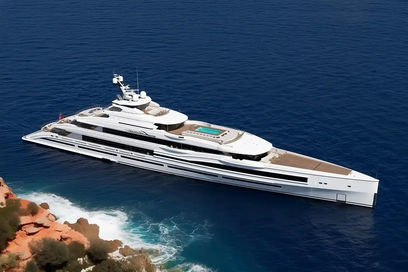 Mar yacht, a 351 ft Benetti Yachts luxury superyacht underway, 107 meters, built in 2020, 2021.