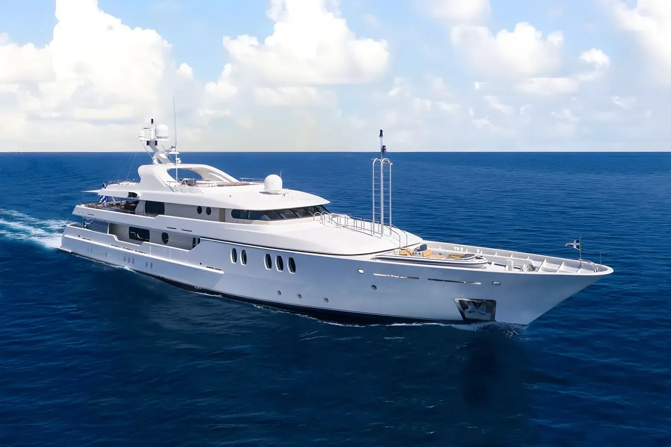 Marla yacht, a 164 ft Amels luxury superyacht underway, 49.99 meters, built in 1999, 2020.