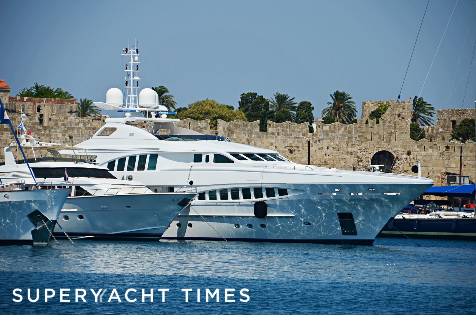 Marlin yacht, a 153 ft Heesen luxury superyacht underway, 46.7 meters, built in 2010.