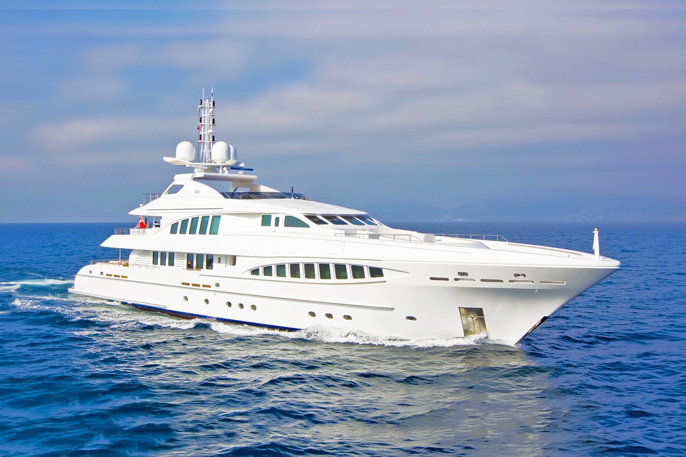 Marlin yacht, a 153 ft Heesen luxury superyacht underway, 46.7 meters, built in 2010.