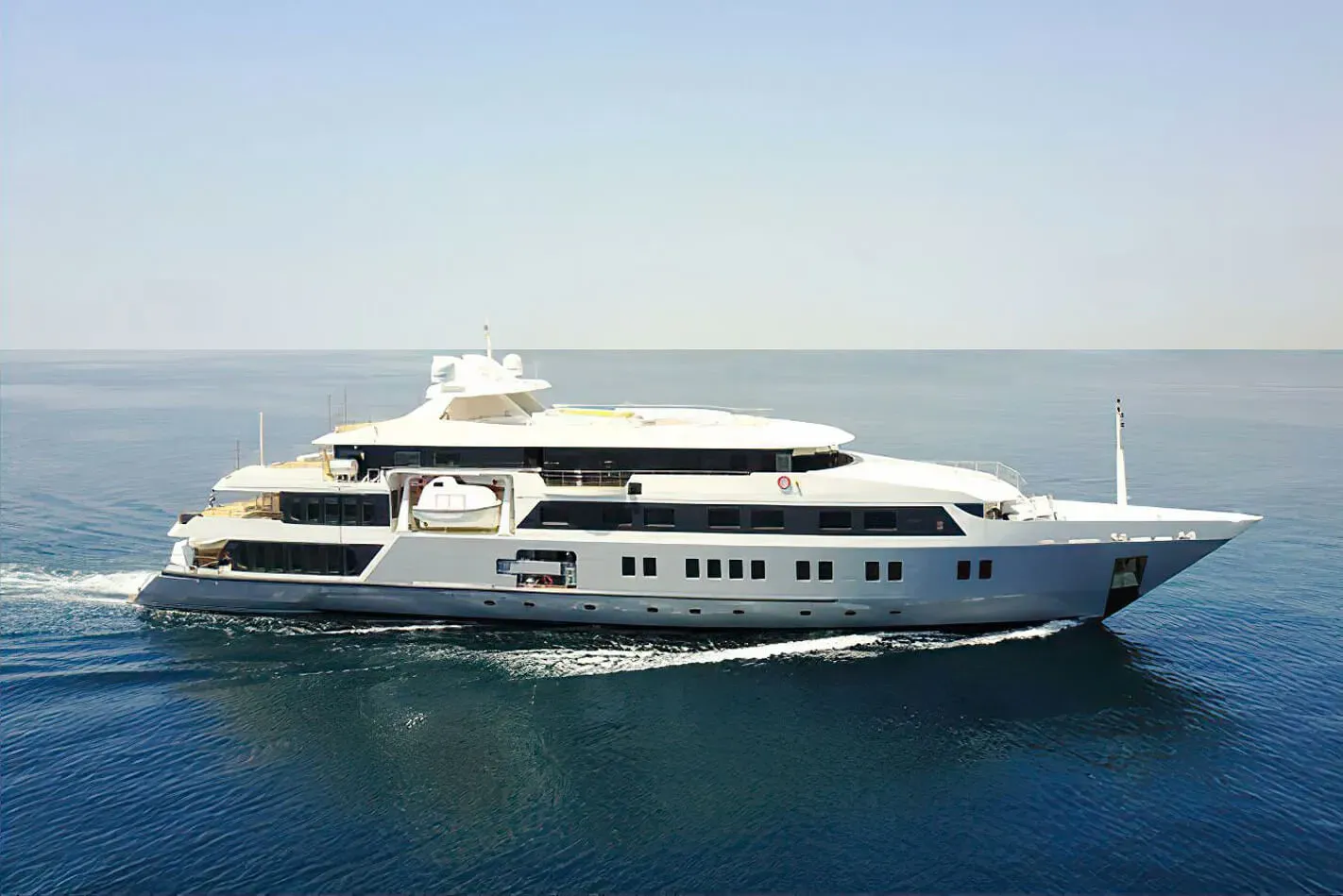 Marquise yacht, a 236 ft Austal luxury superyacht underway, 72 meters, built in 2003, 2017.