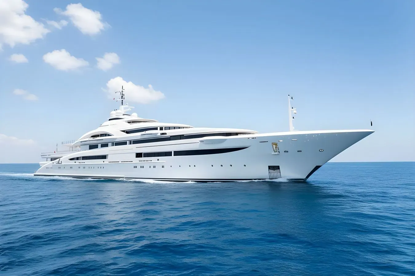 Maryah yacht, a 410 ft Elefsis luxury superyacht underway, 125 meters, built in 2015, 2024.