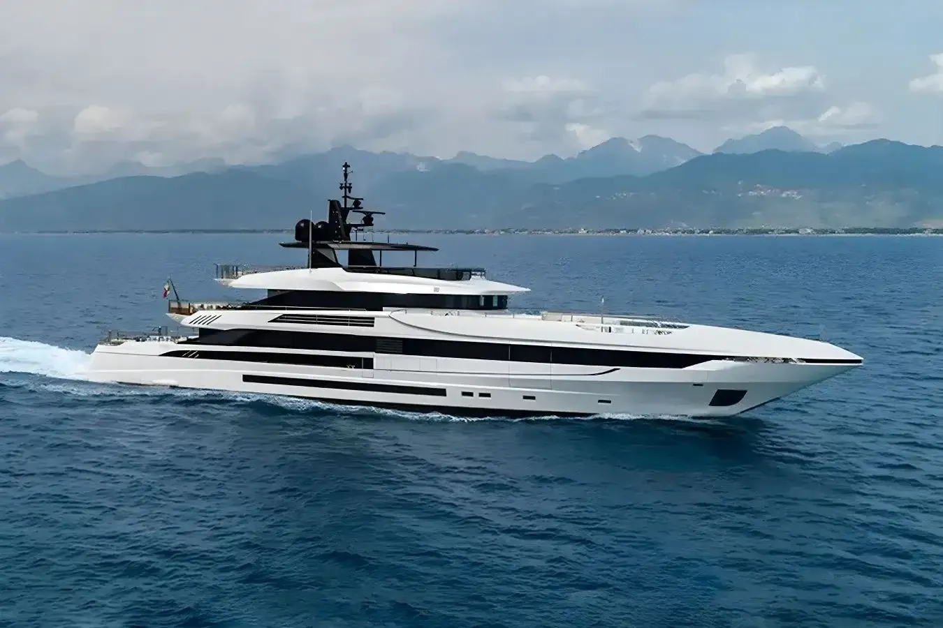 Maverick yacht, a 164 ft Overmarine luxury superyacht underway, 50.2 meters, built in 2022.