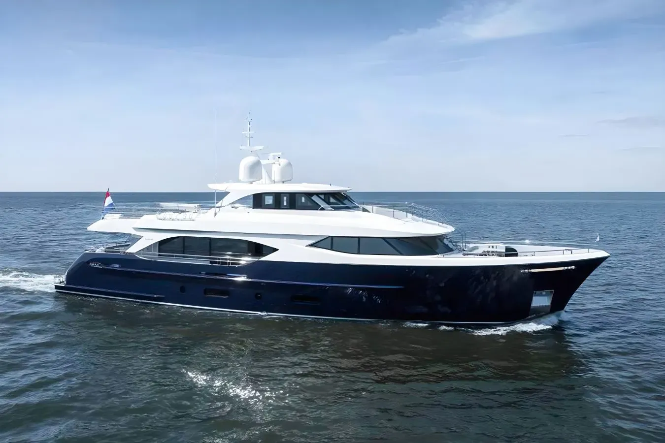 Midnight Saga yacht, a 111 ft Moonen luxury superyacht underway, 34.03 meters, built in 2024.