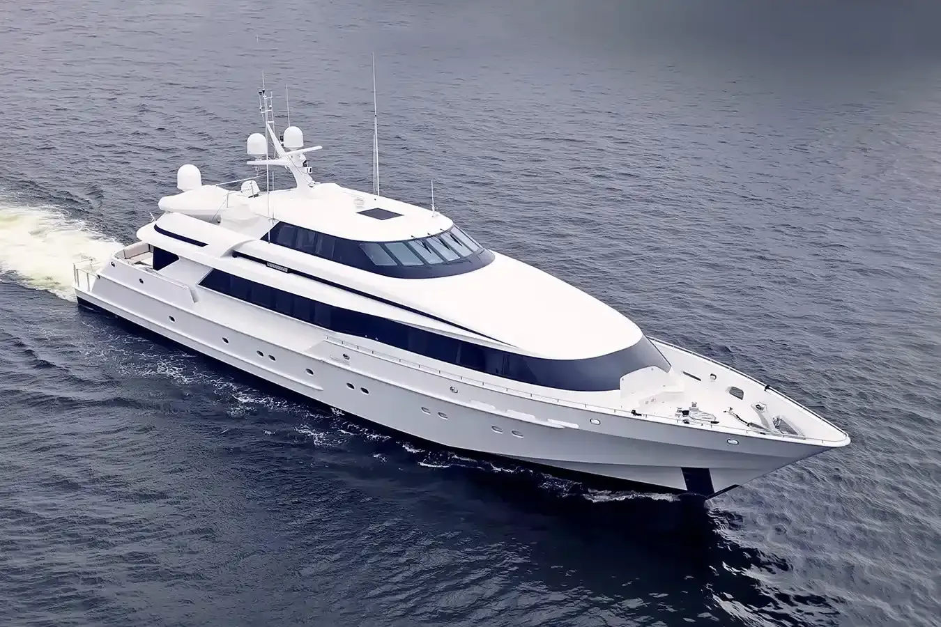 Mirage yacht, a 132 ft Heesen luxury superyacht underway, 40.25 meters, built in 1991, 2006.