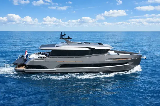 Miramar yacht, a 77 ft Holterman luxury superyacht underway, 23.65 meters, built in 2022.