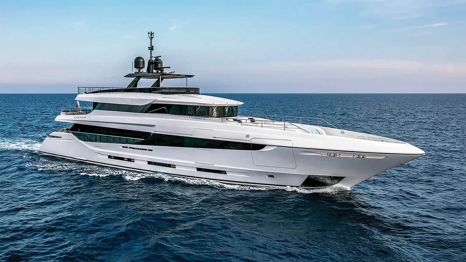 Miss America yacht, a 138 ft Mangusta Yachts luxury superyacht underway, 42.3 meters, built in 2016, 2023.