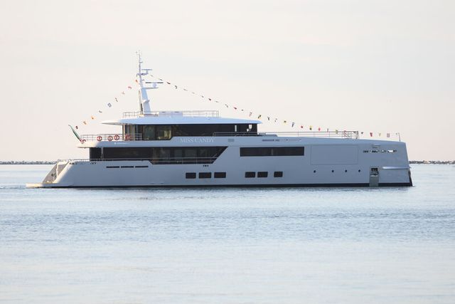 Miss Candy yacht, a 147 ft Versilcraft luxury superyacht underway, 44.9 meters, built in 2022.