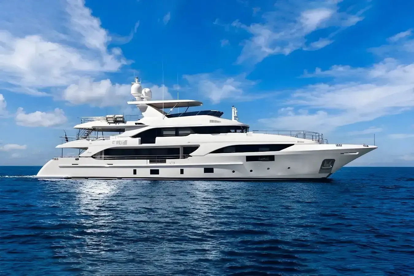 Miss Lily yacht, a 131 ft Benetti Yachts luxury superyacht underway, 40.2 meters, built in 2014.