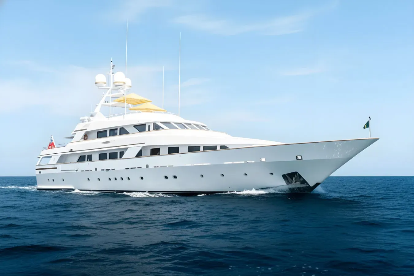 Mistress yacht, a 150 ft Benetti Yachts luxury superyacht underway, 46 meters, built in 1991, 2024.