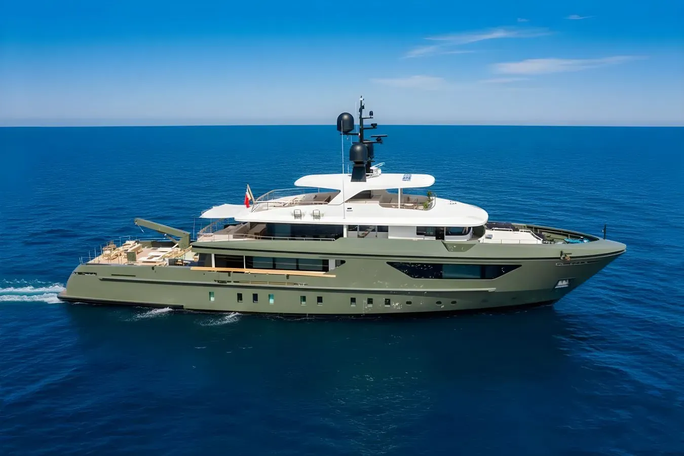 Moka yacht, a 138 ft Sanlorenzo luxury superyacht underway, 42.2 meters, built in 2015, 2021.