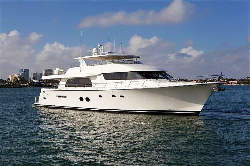 Moncrii yacht, a 85 ft Pacific Mariner luxury superyacht underway, 25.91 meters, built in 2013, 2023.