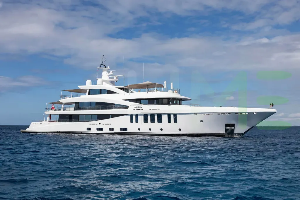 White Moonstone yacht for sale and price, showing the details and features of the interior and exterior available for purchase from LIME Yachts and Brokerage located in Fort Lauderdale Florida.