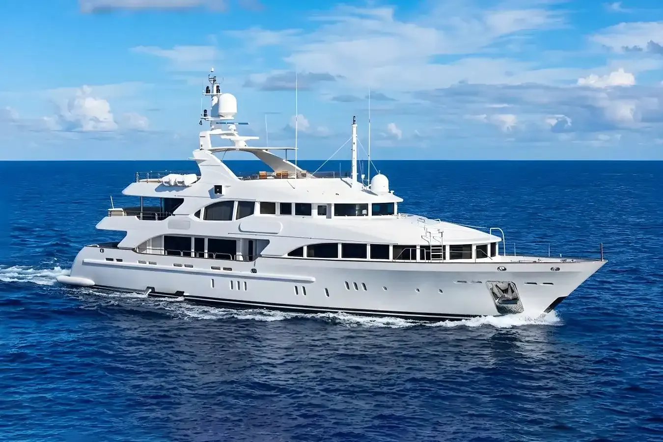 More yacht, a 145 ft Benetti Yachts luxury superyacht underway, 44.2 meters, built in 2003, 2012.