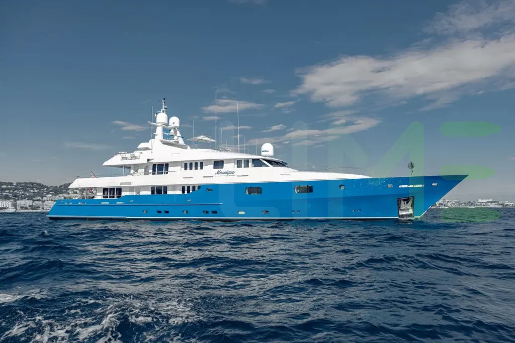 White Mosaique yacht for sale and price, showing the details and features of the interior and exterior available for purchase from LIME Yachts and Brokerage located in Fort Lauderdale Florida.