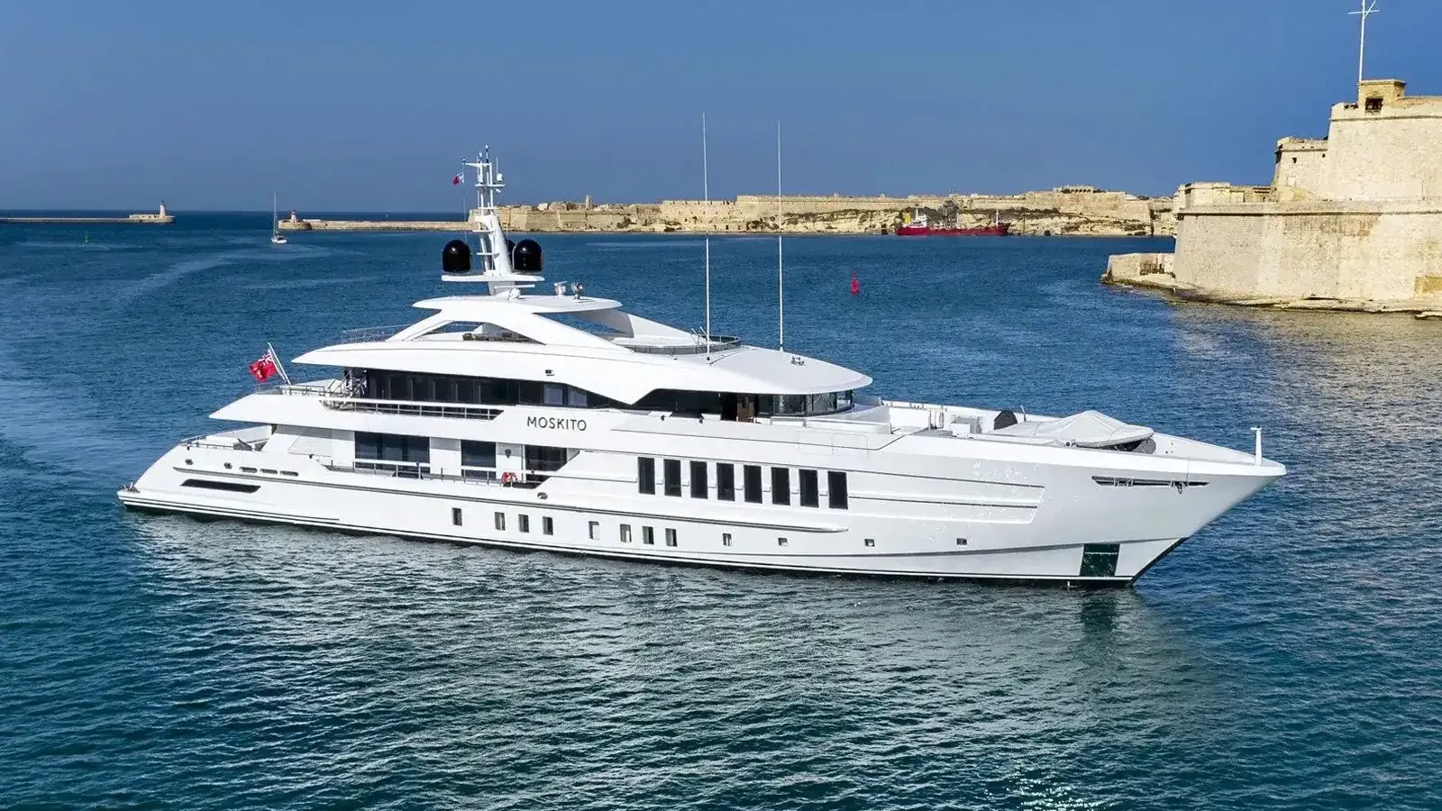 Moskito 180 ft yacht (55m) Heesen for charter/rental. Cost, plans, interior. One of twelve best luxury yachts.